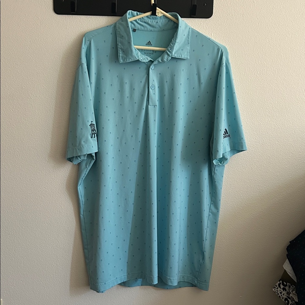 Adidas Men's  Sky Blue Design Performance Comfortable Casual Polo Golf Shirt..L.